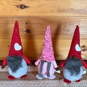 Set of Three Festive Gnome Decorations